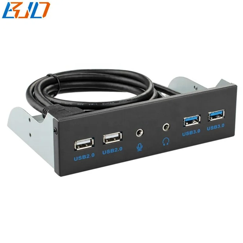 

5.25" Desktop Front Panel 2 USB 3.0 + 2 * USB 2.0 & HD Audio Earphone Plug and Play For PC Computer Case