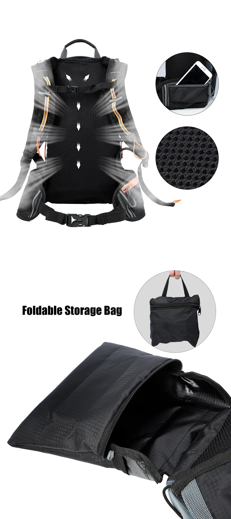 10l Ultralight Portable Folding Bicycle Backpack Pouch Breathable