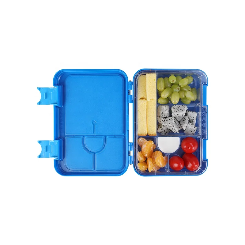 

Reusable food storage lunch box container divider kids snack dinner bento box plastic BPA free lunch box, Blue/green/pink/purple