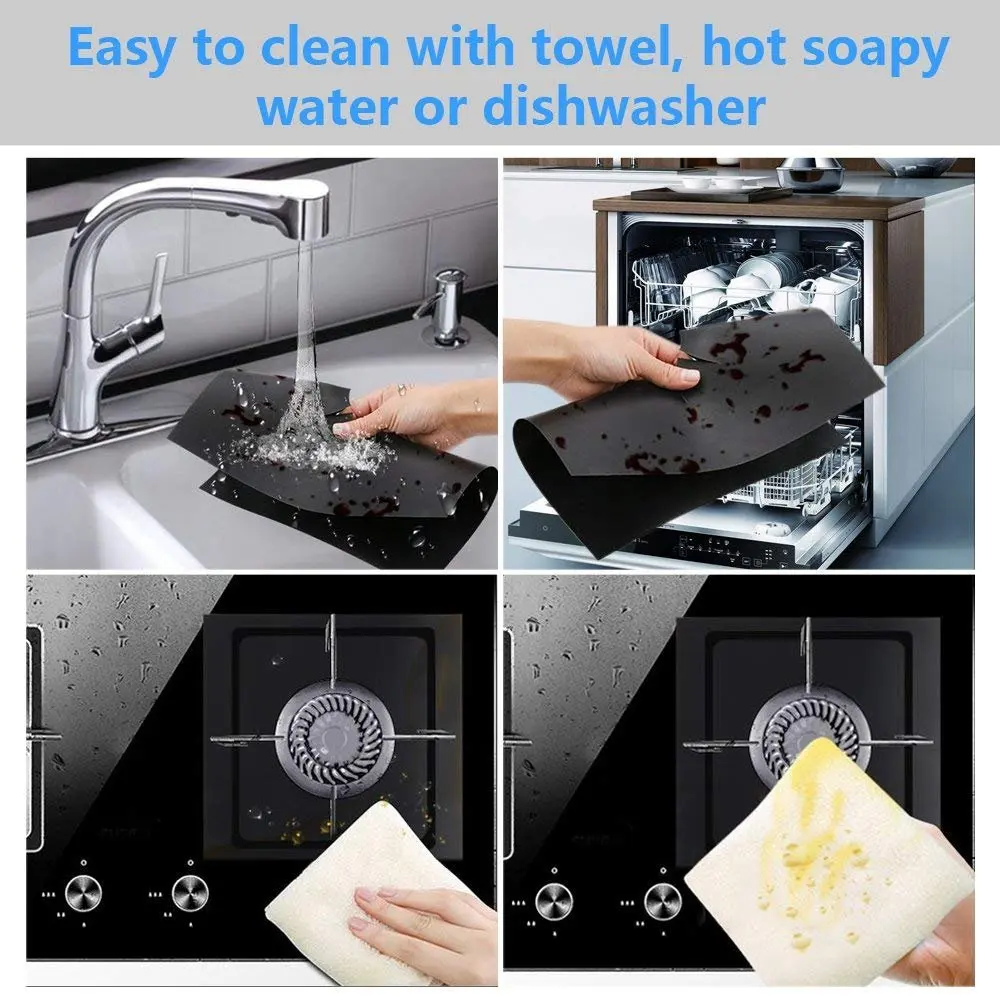 
2020 Hot Selling Heat Resistant Gas Range Protectors Food Grade Stove Burner Cover Non Stick Stovetop Protector 