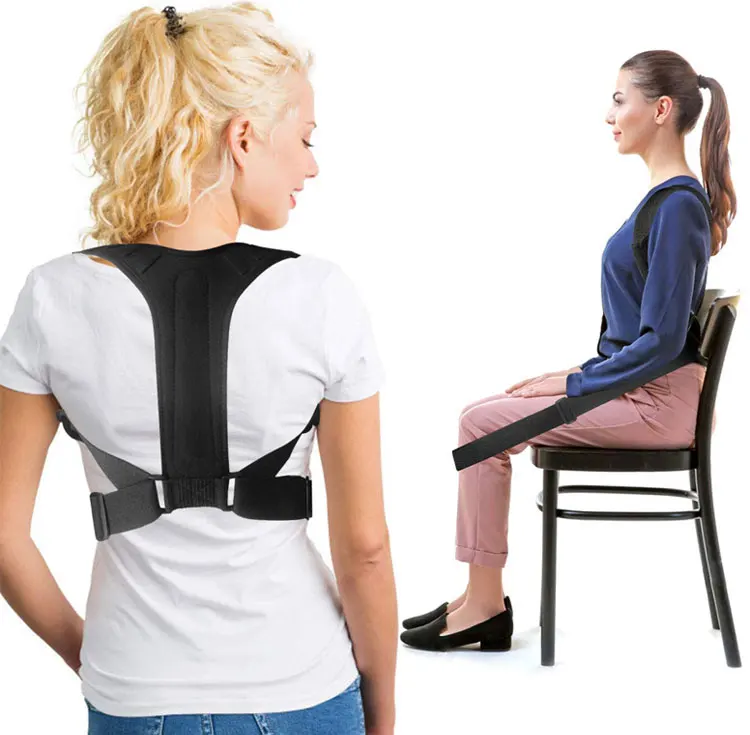 

Hot Selling Free Size Adjustable Back Corrector Posture Clavicle Support Belt Posture Corrector, Black