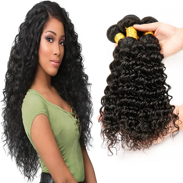 

Hot selling Cuticle Aligned Brazilian virgin human hair weave extension, Cheap Deep wave hair bundle vendor