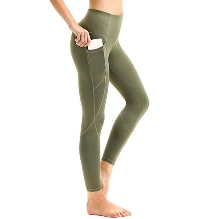

Stretch Tight Running Sports Quick Drying Breathable Solid Color Invisible Pocket Side Pocket Rpet Yoga Pants Leggings Wholesale, As picture