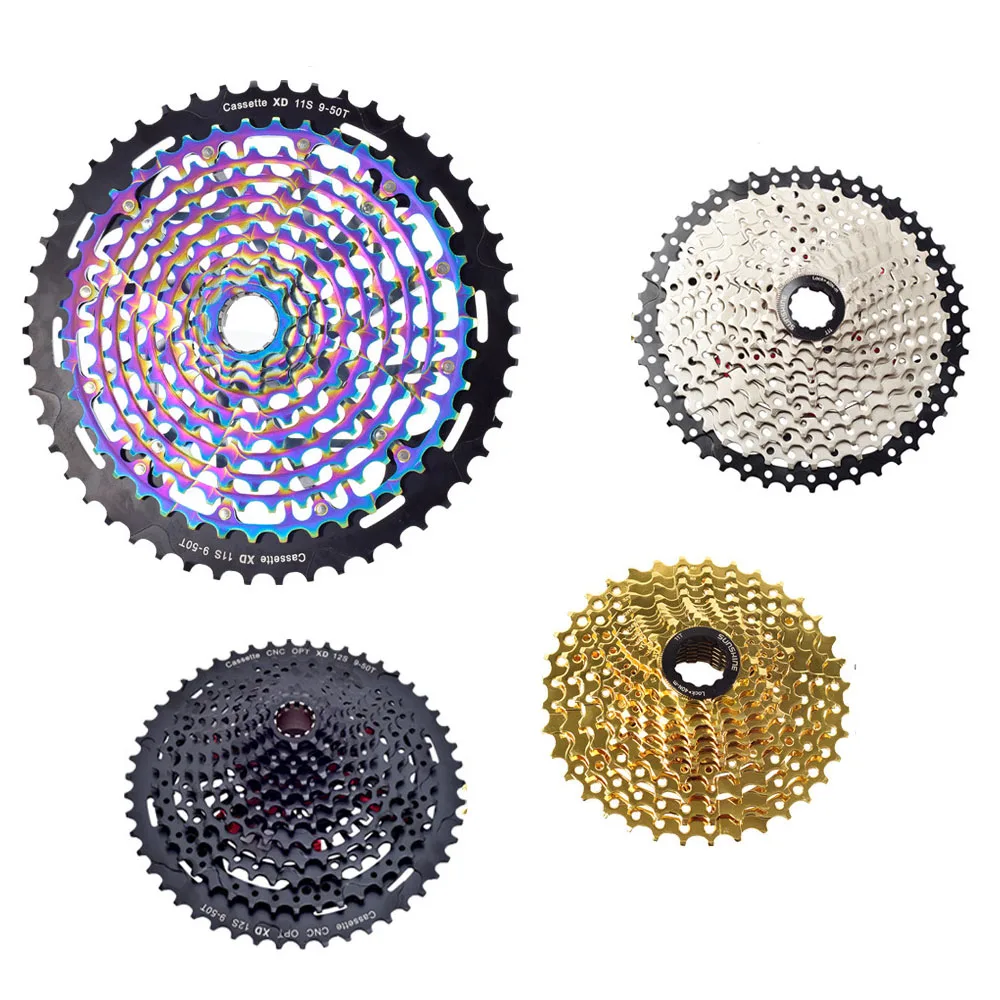 

SWTXO Various Models 8/9/10/11/12 Speed Mountain Bike Flywheel 11-32T/36/40/42/46/50T for Cassette Bicycle Parts, Silver/golden/rainbow color/black