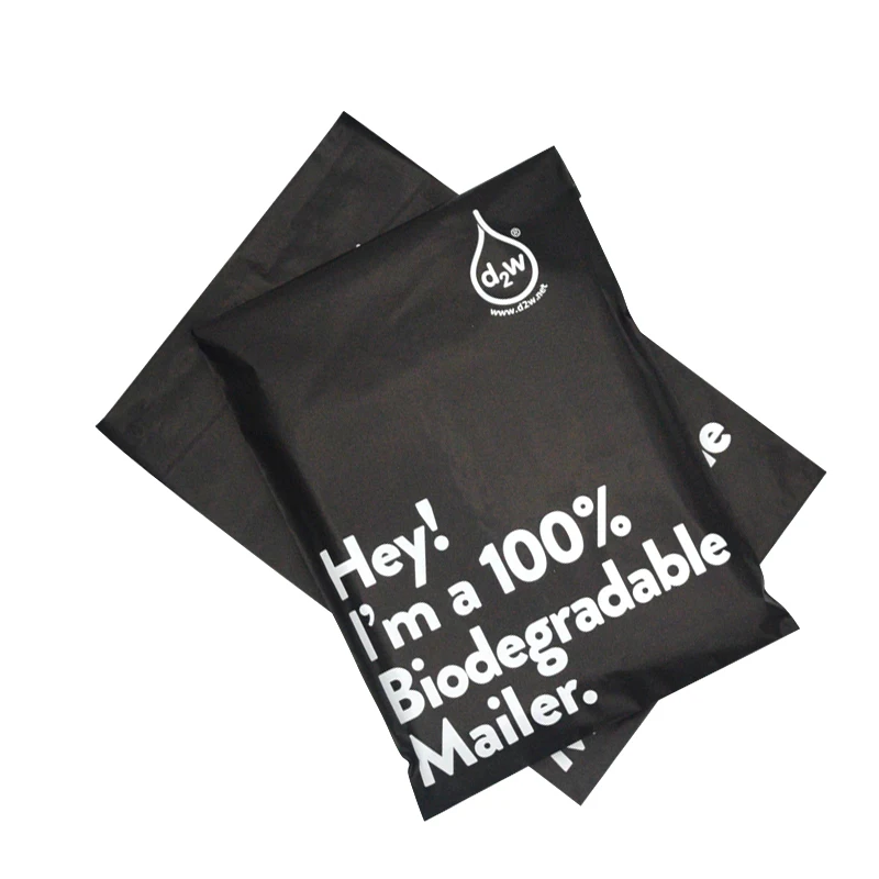 

100pcs Low MOQ Wholesale Custom Printed Biodegradable Compostable Mailer Mailing Black Shipping Express Mailing Bags for Cloth