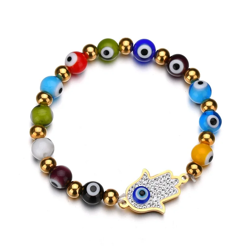 

Protection Hamsa Evil Eye Bracelet Hand Of Fatima Spiritual Lucky Unisex Evil Eye Jewellery Giftbag