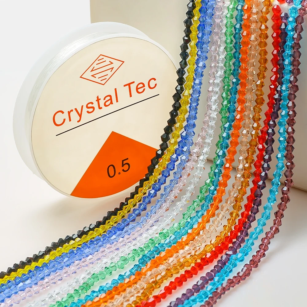

2/3/4MM Faceted Bicone Glass Beads For Jewelry Making Bulk Crystal Beading Charm Bracelet DIY Crafts Accessories 5strans/batch