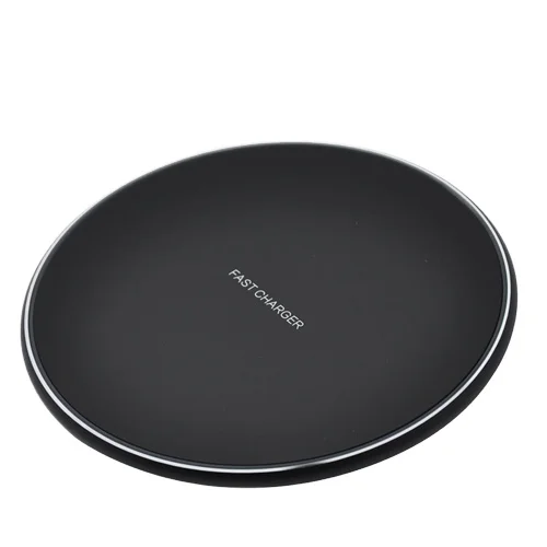 

Free Shipping Fast Charge Wireless Charging Pad with QI Standard 10W 9V 1.67A Aluminum Fast Wireless Charger, Black white