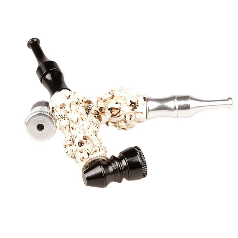 

Wholesale Smoke Shop Tobacco Pipe Ghost Head Pattern Resin And Metal Smoking Pipe Accessories, As picture