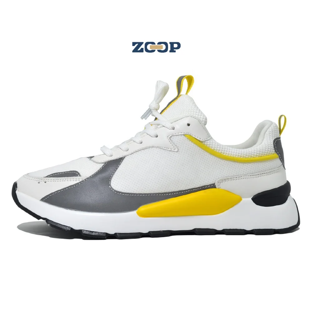 

White casual sneakers mesh upper breathable mens sports shoes, Black, white