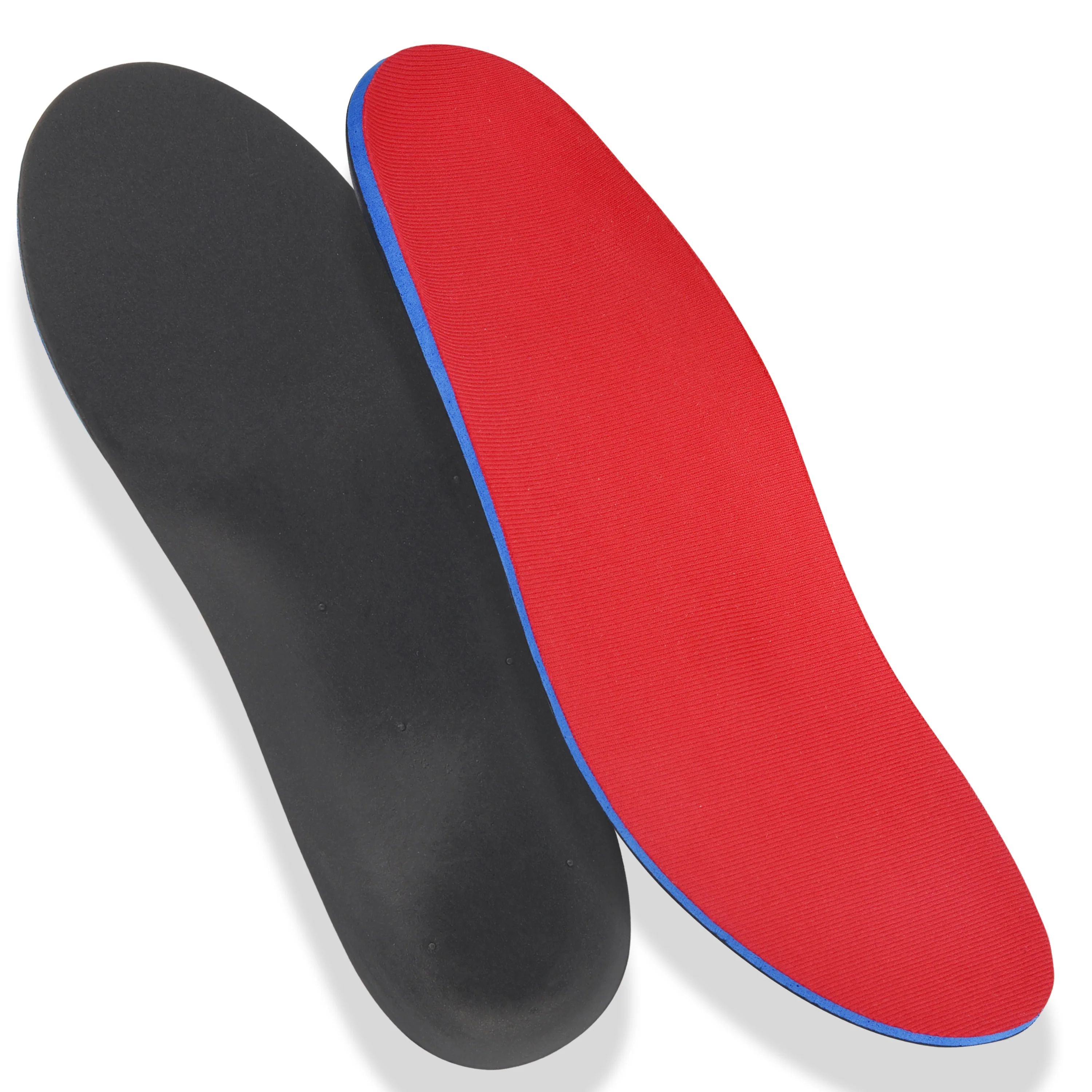 

S1 Anti-bacteria fiber top High-Rebound high arch support flat feet EVA footcare sport shoes insole orthotics, Red ,black