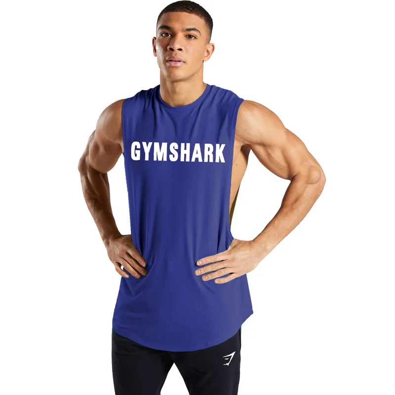 

Hot Sale Summer Bodybuilding Tank Top Men's Sleeveless Shirts Blank Fitness Men Singlets Polyester Workout Stringer Gym Vest, Customized color
