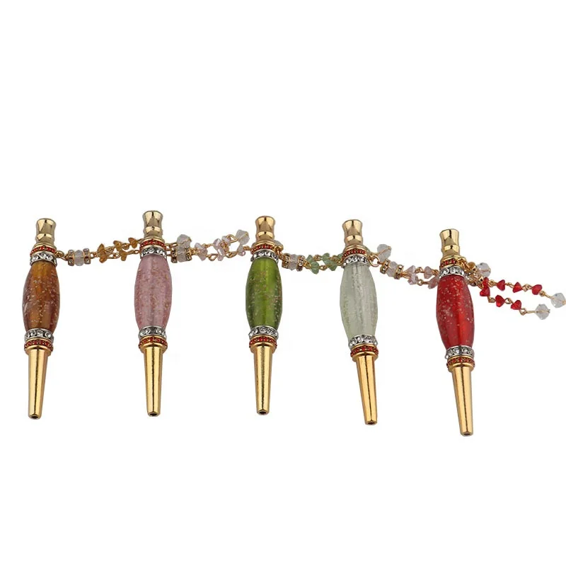 

Creative Ethnic Diamond Luminous Metal Pipe Cigarette Holder Pipe Tobacco Smoking Accessories, Shown