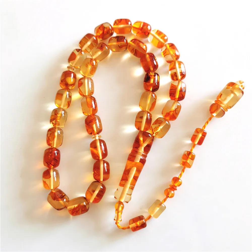 

Big Size 11*13mm Beautiful Amber Beads Islamic Prayer Beads Muslim Tasbih