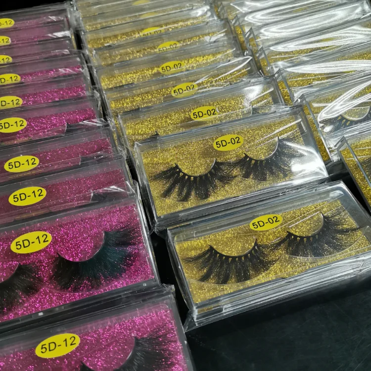 

Factory Wholesale 100% Fur False Package Box 25mm Eyelashes Long Thick Dramatic Look fluffy Mink Eyelash