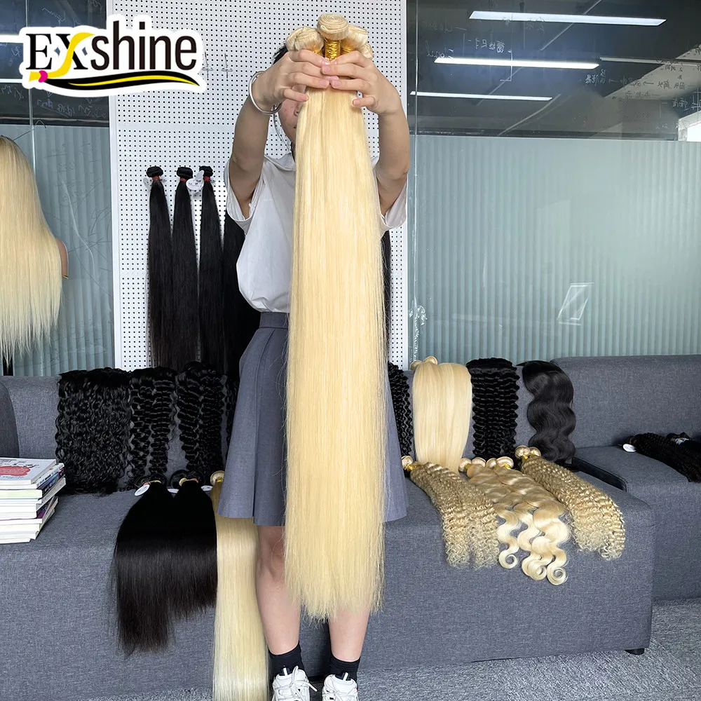 

Exshine Wholesale cuticle aligend color 613 raw virgin Indian hair,613 unprocessed hair vendors,free sample human hair extension