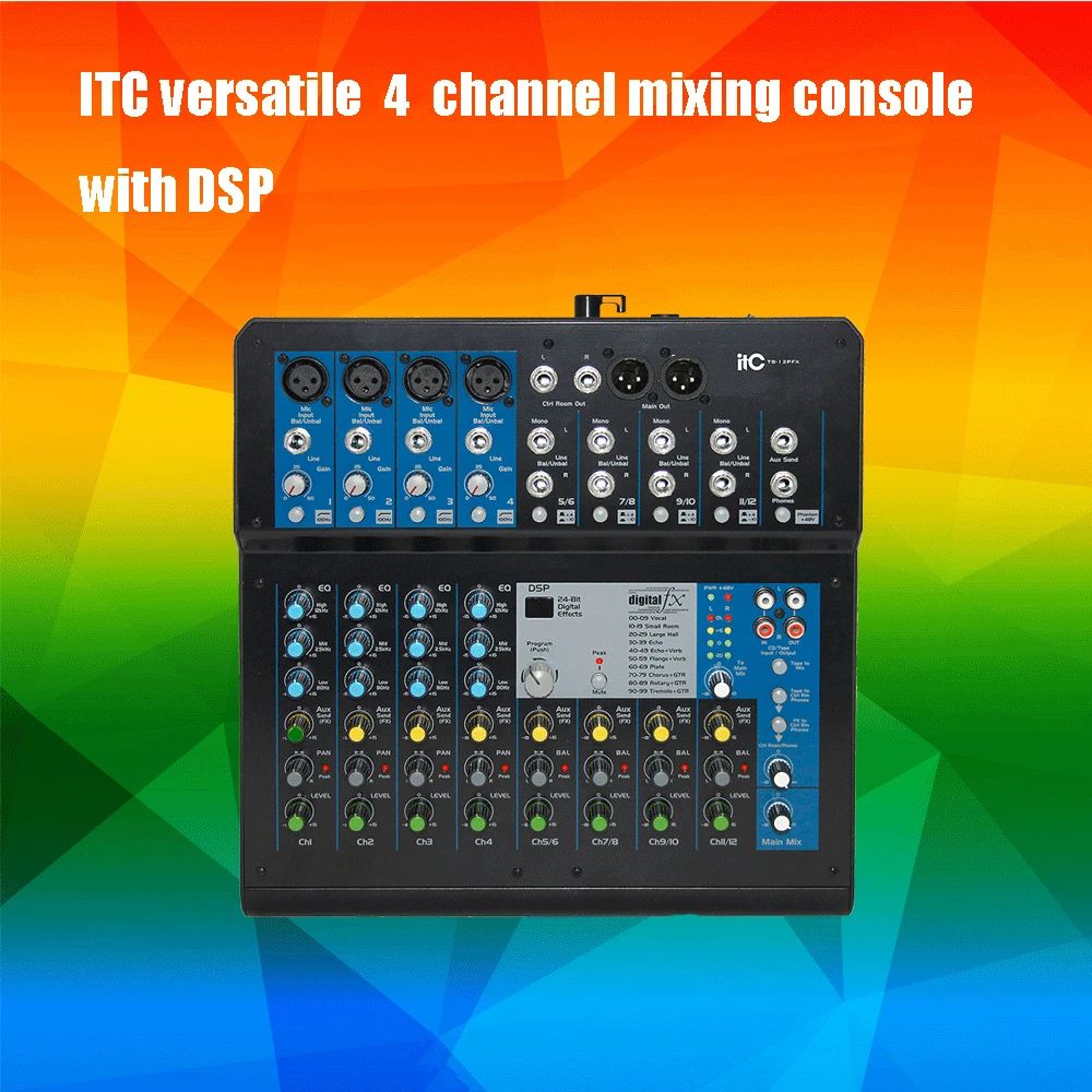 itc high end professional dj 12 channel usb digital audio mixer