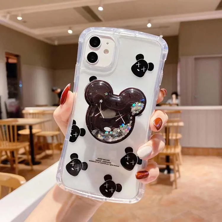 

Amazon Clear Quicksand Airbag Holder Cartoon Colorful Glue Printing Hard Acrylic Phone Cover Case For Samsung Galaxy A51 A31