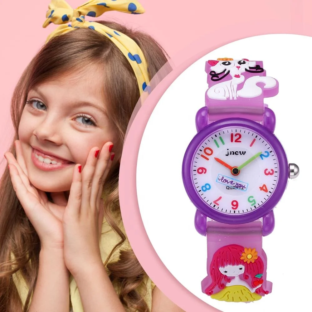 

Promotional Latest Gift Color Waterproof Cute Children Watches Small Lovely Cartoon 3d Kids Wrist quartz Watch for Girls Boys