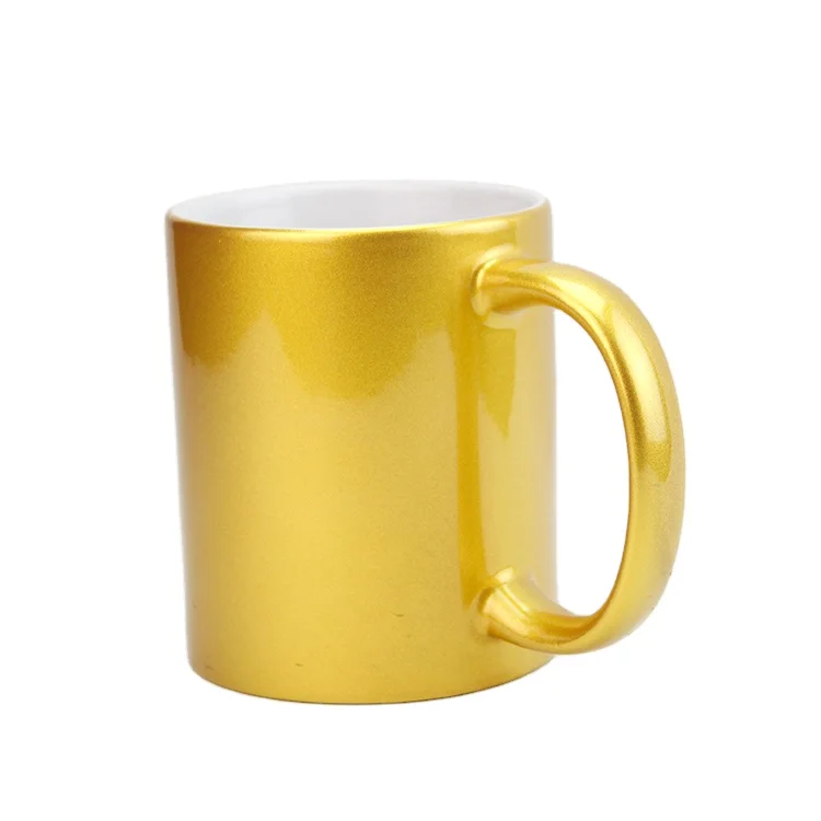 

Hot Selling Bead light cup Whole Color Mug Sublimation Ceramic Shining Mug Porcelain Coffee Mug With Lid