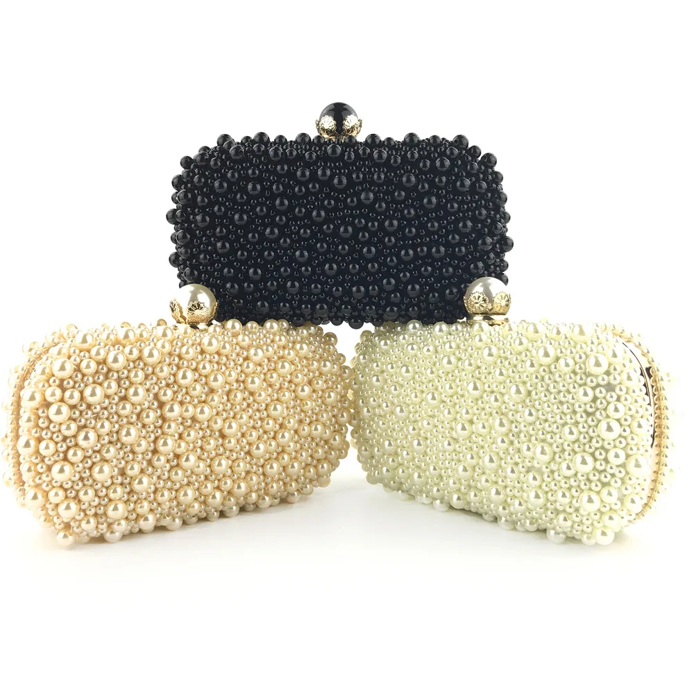 

Factory Hot Sale Square Pearl Dinner Clutch Bag Evening Bags Wedding Gift Elegant Sling Pearl Bags Sac A Main Femme
