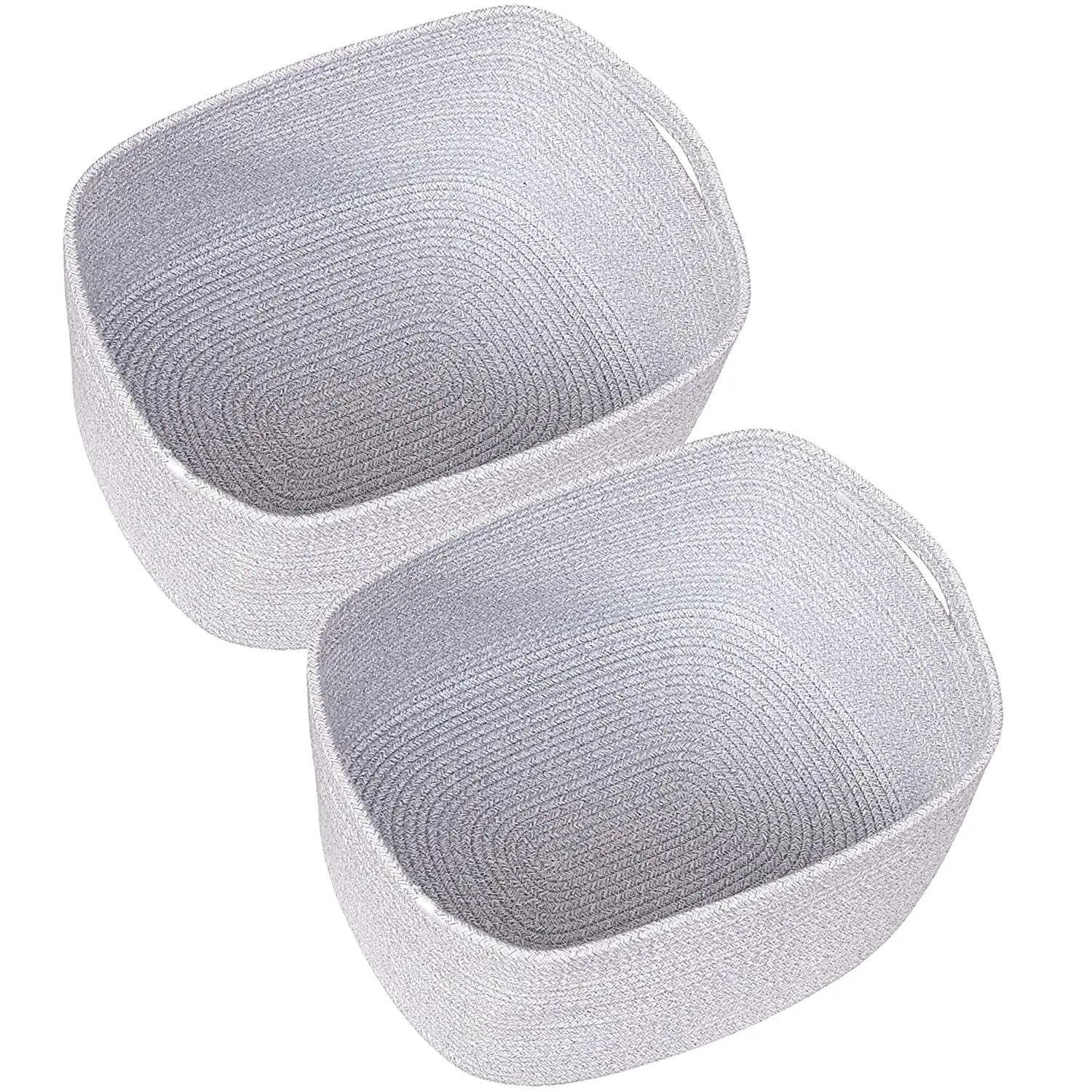 

Woven Storage Basket Bins Set of 2 for Clothes Books Toys or Baby Blankets Decorative Cotton Rope Baskets Large Organizing Bins, Customize color