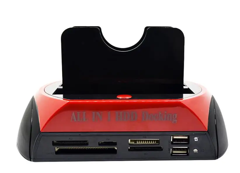 SATA USB 2.0 Card Reader All In 1 External HDD Docking Station Box 2.5" 3.5" 