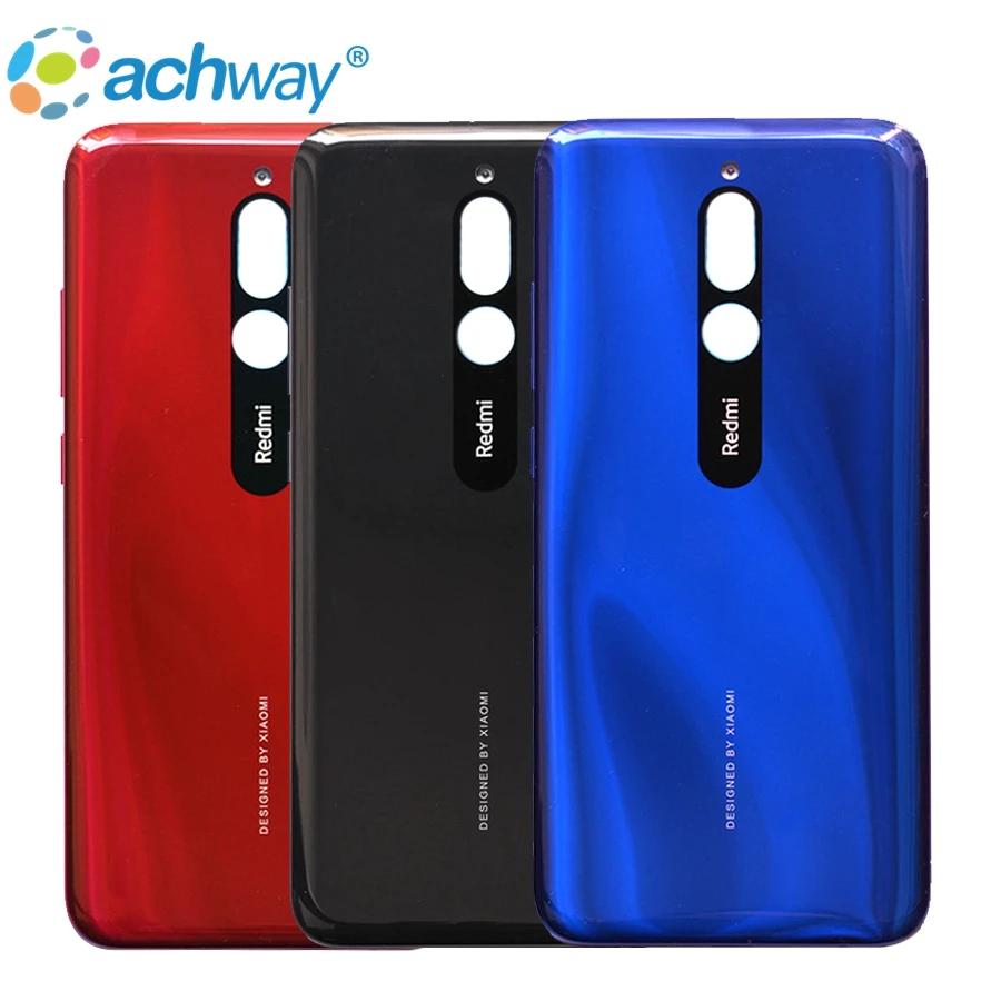 

For Xiaomi Redmi 8 Back Battery Cover For Redmi 8 Rear Housing Door Case For Xiaomi Redmi Battery Cover Mobile Phone Replacement, Black, red, blue