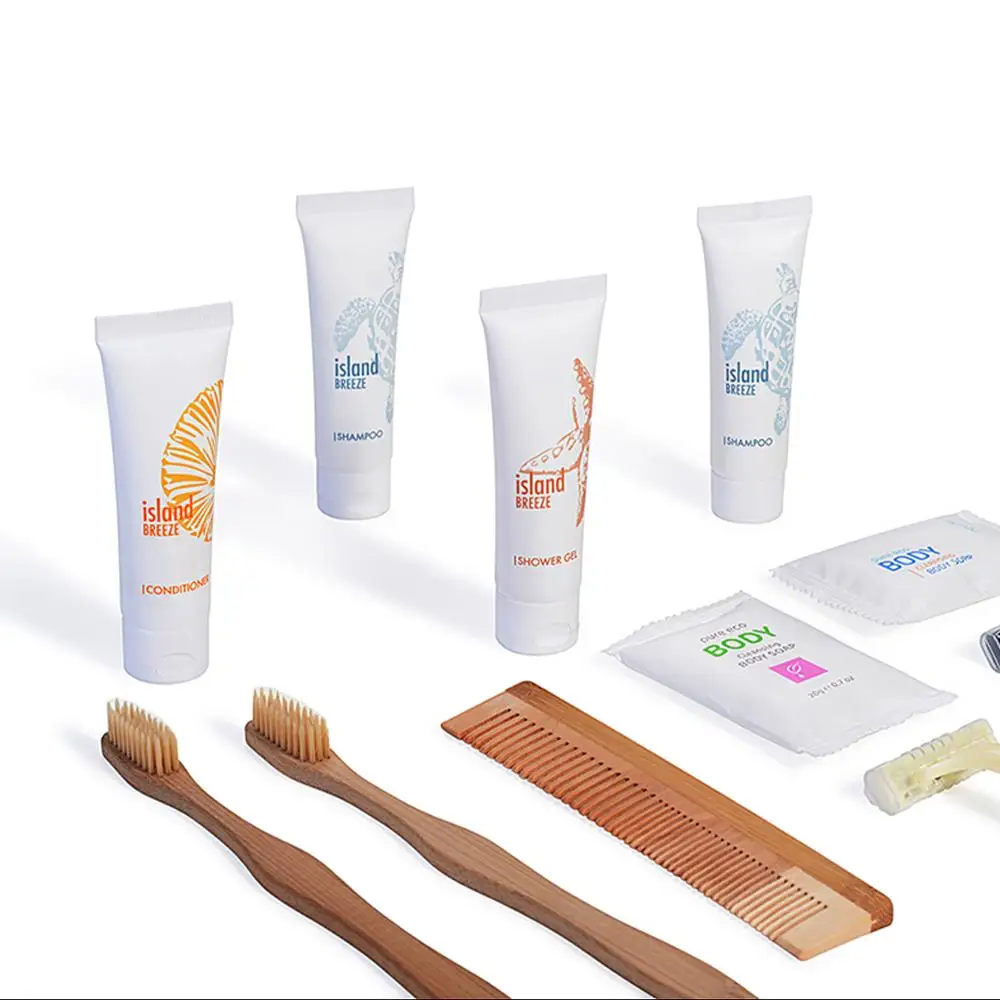
Eco friendly hotel amenities biodegradable shampoo bottles biodegradable razor 