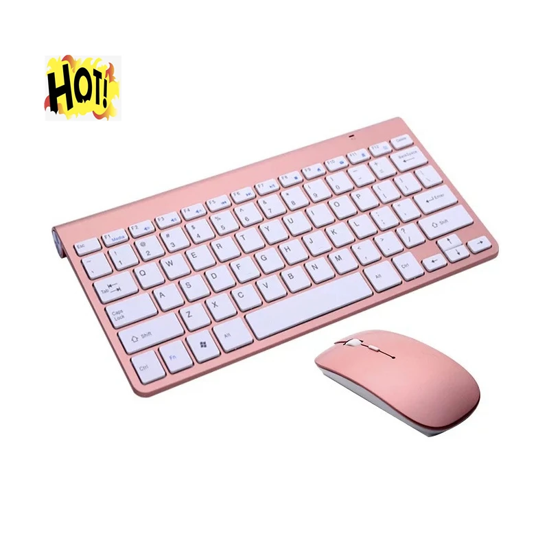 

Shopify External Keyboard with Mouse Notebook Desktop Computer Universal Mini USB Pink Wireless Keyboard
