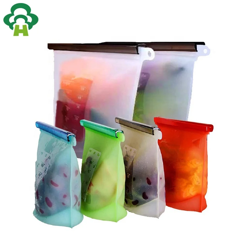 Different Capacity Custom Silicone Ziplock Bag Food Preservation