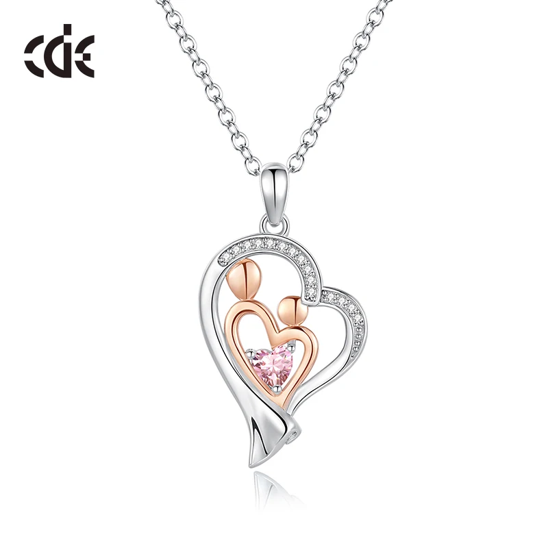 

CDE YP1663 Customized Jewelry Necklace Heart 925 Sterling Silver Necklace Joyas De Plata Rhodium Plated Wholesale Mom Necklace