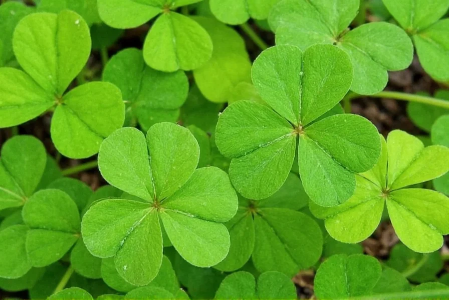 Clover growing in a residential lawn showing healthy establishment