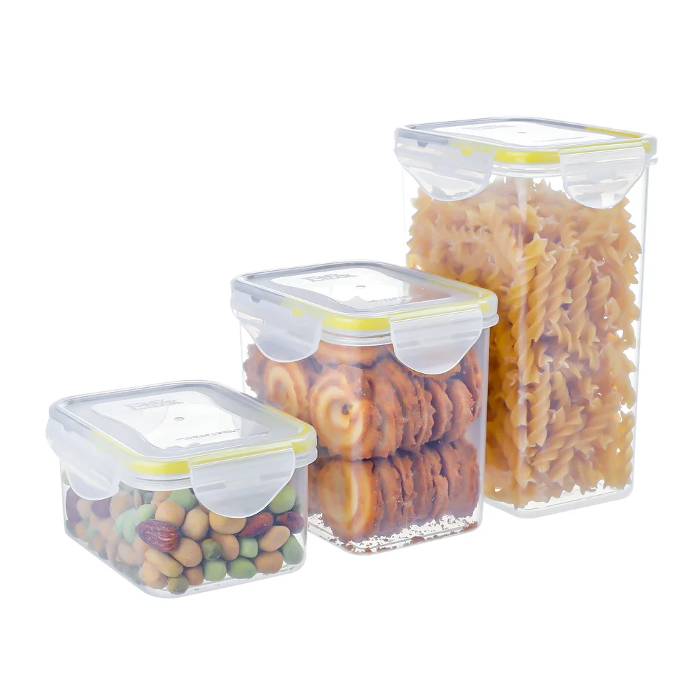 

Kitchen Pantry Airtight Bpa Free Air Tight Jar Plastic Food Storage Container Set For Dry Nuts And Candy, Clear,transparent