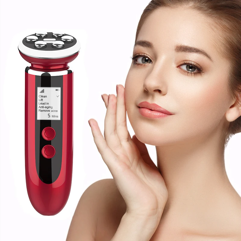 

Home Use Rf Radio Frequency Ems Anti-Aging Massager Lifting Tighten Skin Device For Face, Pink, white