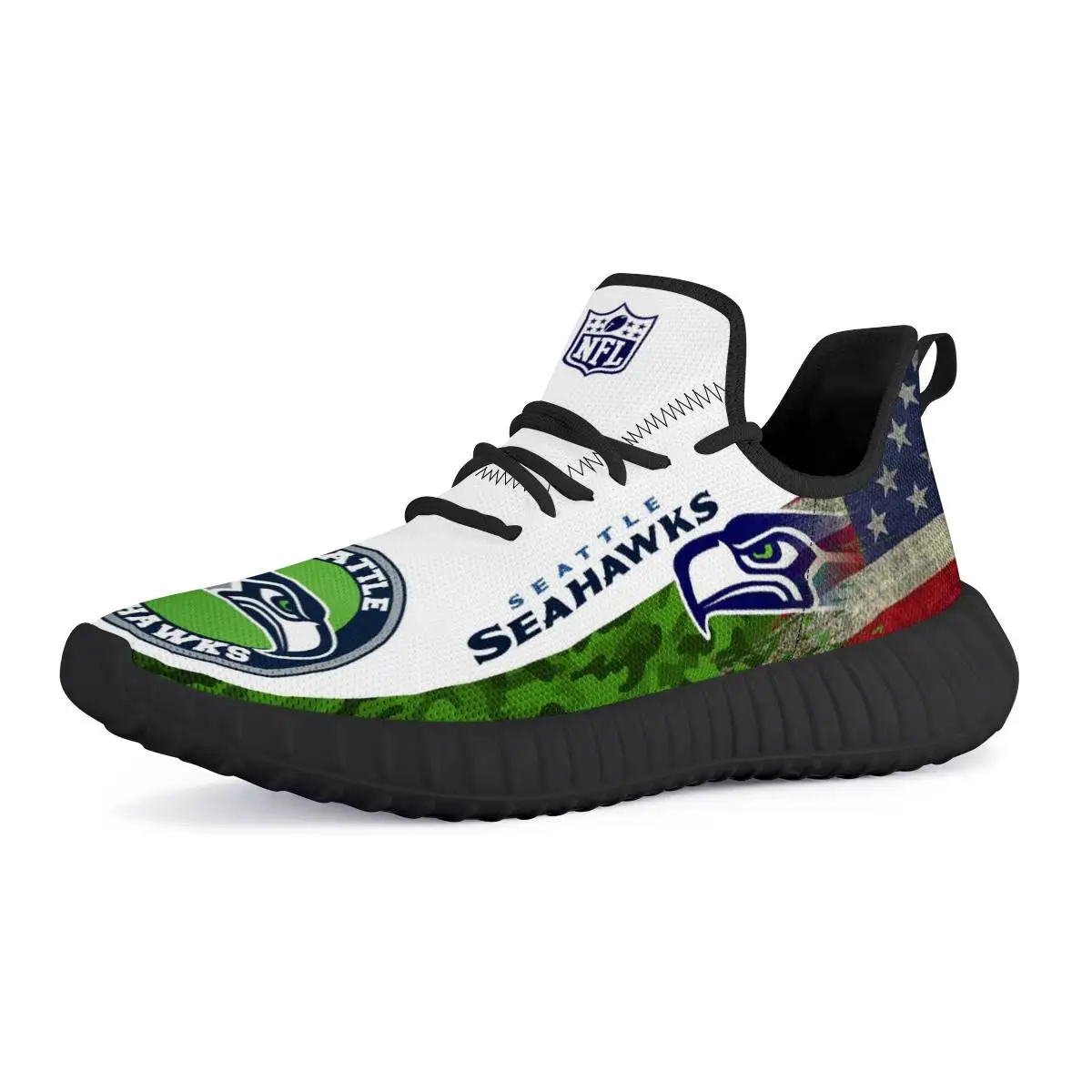 

Factory wholesale yeezy Seahawks football team custom shoes Seahawks logo yeezy sneakers