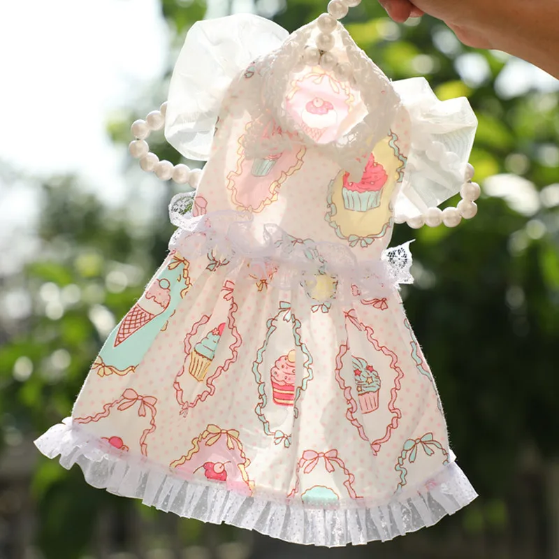 

Summer Pet Cat Dessert Fluffy Skirt Sweet Style Pet Dog Princess Dress Clothes Clothing For Sale, White