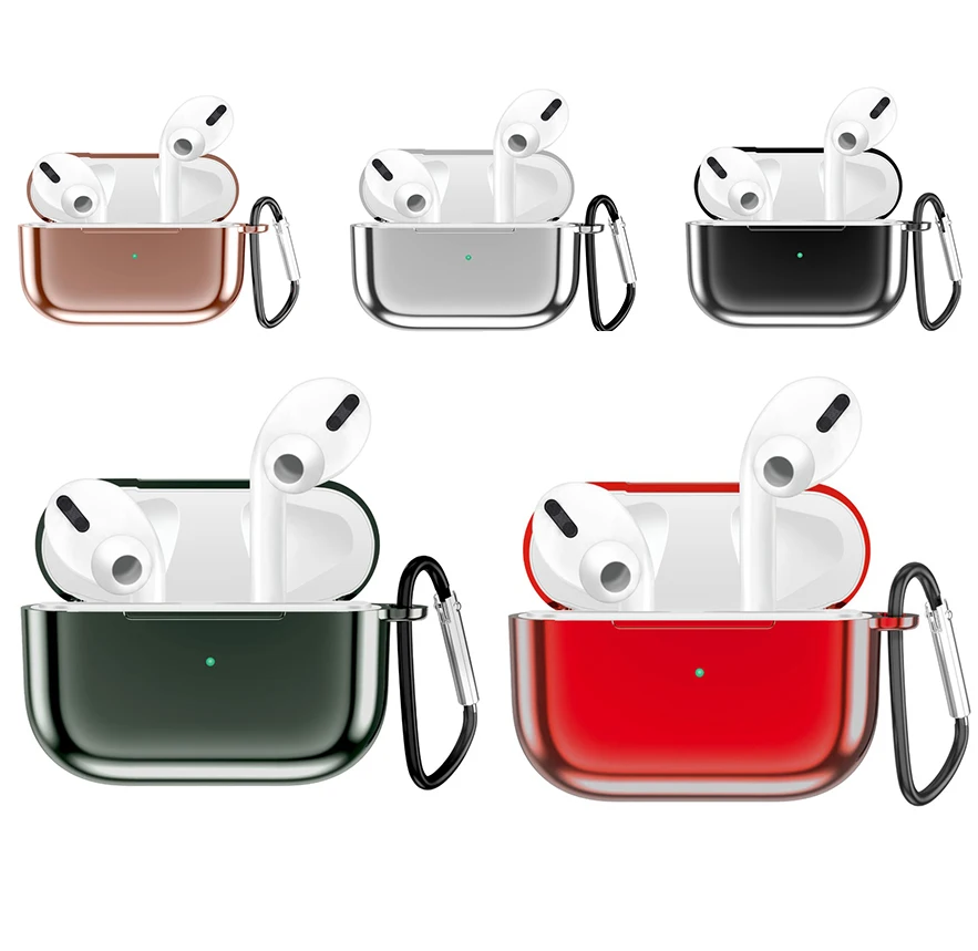 

For Airpods Pro Chrome Metal Look TPU Case Cover Skin, As picture show