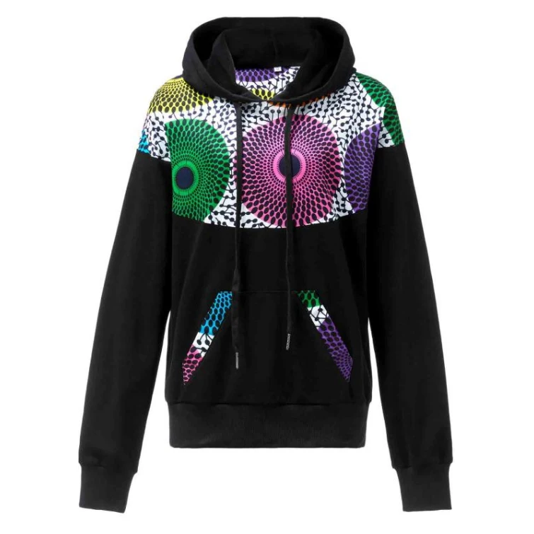 

Shenbolen Custom African casual women print Hoodie, Black