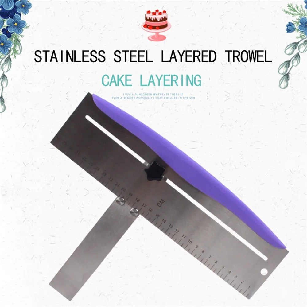 

Icing Smoother Scraper Cake Icing Scraper Tool Cake Sm0oth Comb Stainless Steel Making Cake Kitchen Purple, Silver All-season