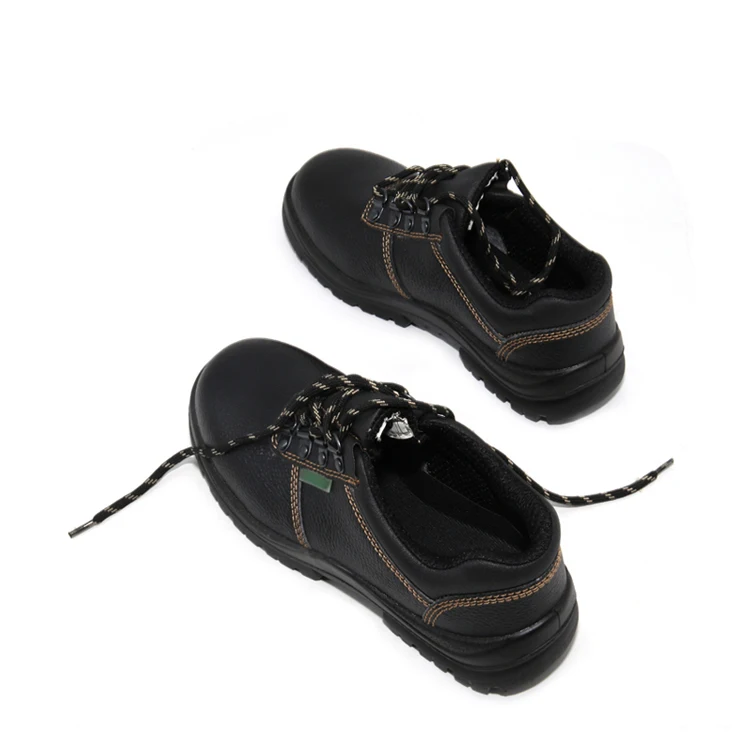 

High Quality Industry Anti-Puncture Anti Smash Leather Safety Men Work Shoes With Steel Toe Cap, Black