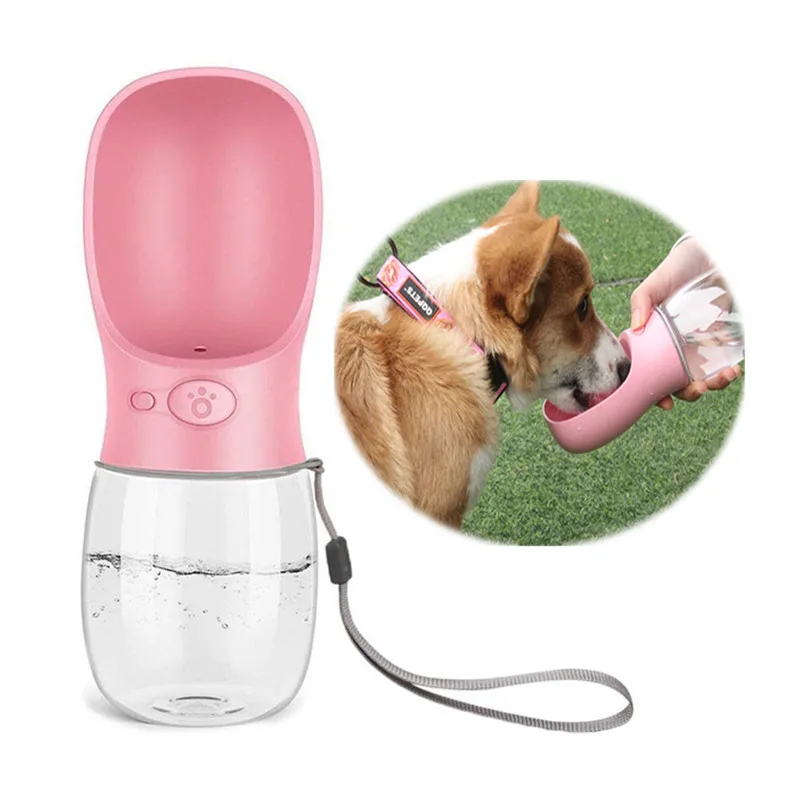 

Pet travel accessories 2019 health safety pet outdoor dog drinking water with plastic bottle, Pink,blue,white or customized