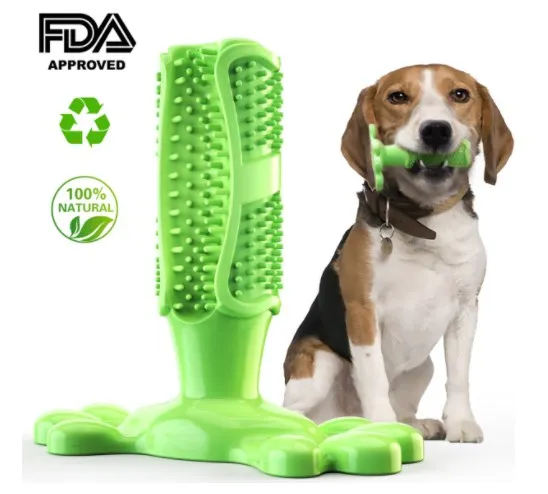 

Best Seller Eco Friendly TPR Rubber Pet Dog Toothbrush Squeaky Chewing Toys in stock Bite resistant tooth cleaning
