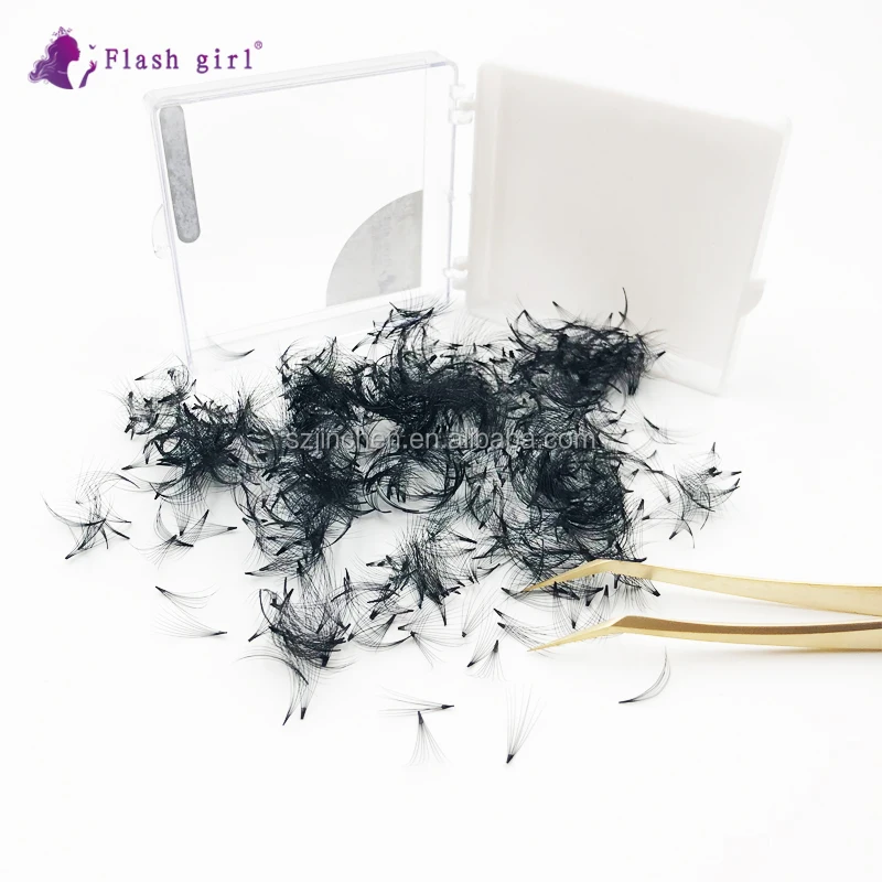 

Factory price 8D eyelash extensions 1000 fans each box short stem bulk lashes Russia volume premade fans lashes custom, Color