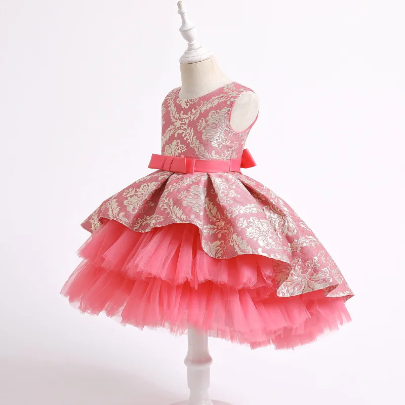Meiqiai High Quality Flower Girl Party Frock Kids Wedding Ball Gown Fluffy Children Party Dress 2171, Red,pink ,peach ,sky blue,navy blue,watermelon red,grey,purple