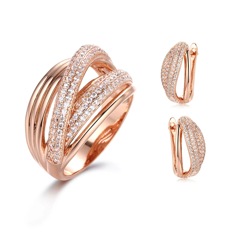 

Fashion Jewelry 18k Gold Plated CZ Jewelry sets for Women Wedding