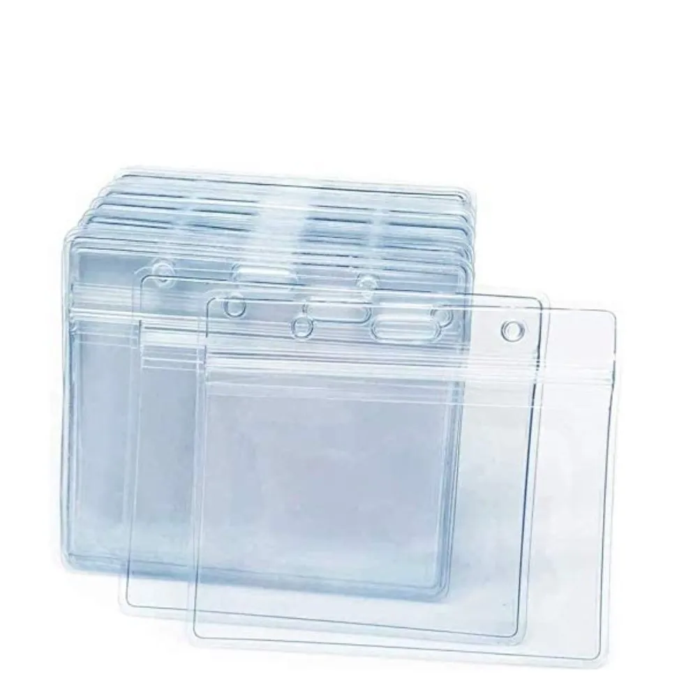 

PVC Transparent reusable card holder with Zip Waterproof 4 X 3 Vaccine Card Holder Protector