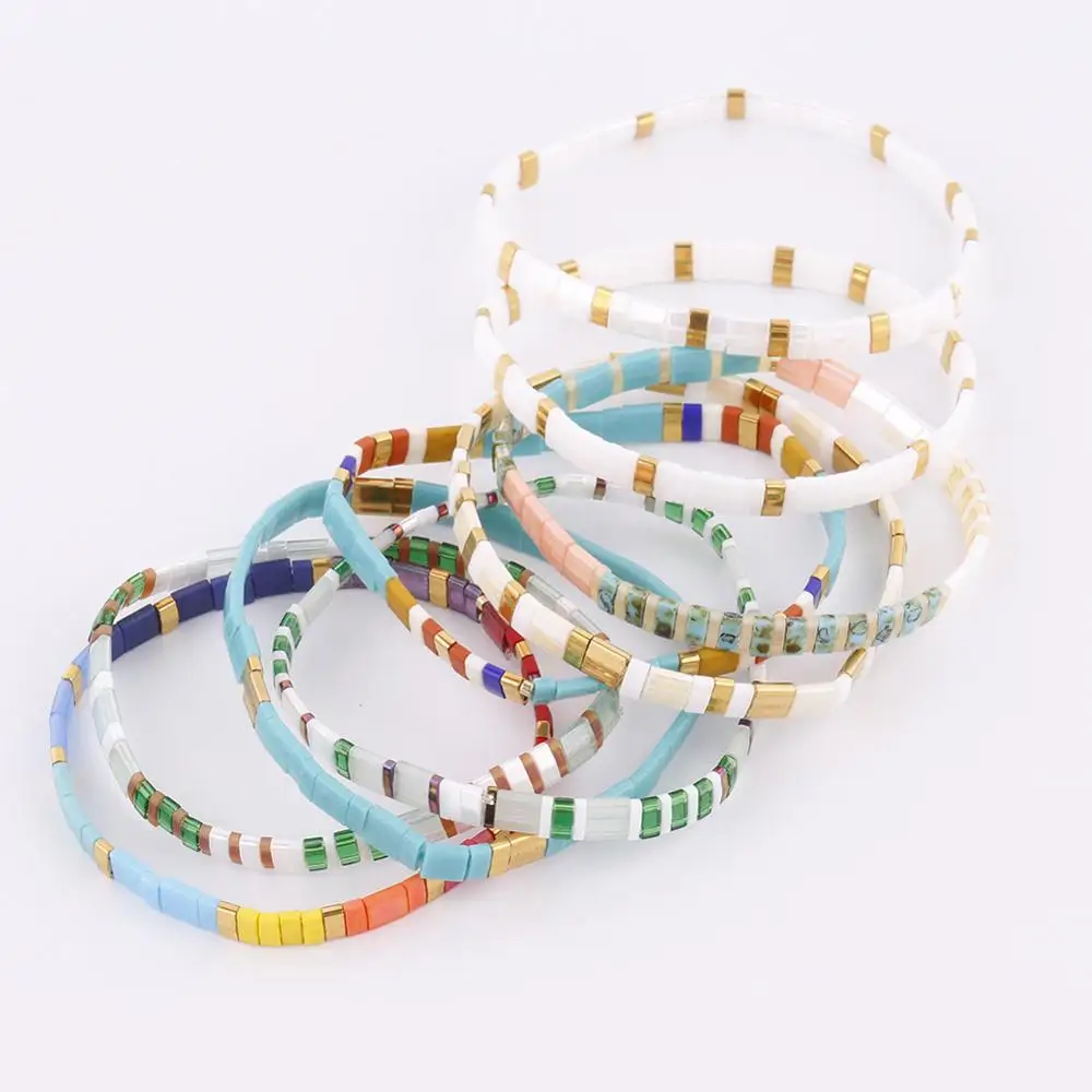 

MIYUKI Bracelet Rainbow Tila Beads Bracelets Pulseira Mujer Women Jewelry Colorful Bohemian Summer Beach Handmade