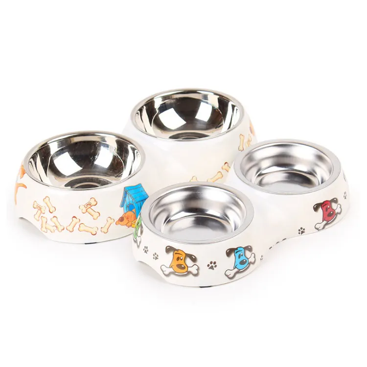 

Custom Pet Food Bowl Feeder Eco Friendly Stainless Steel Double Elevated Dog Bowl