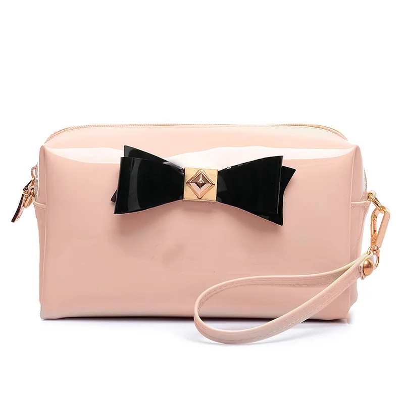 

promotion PU leather travel toiletry women's cosmetic bag zipper makeup pouch bag
